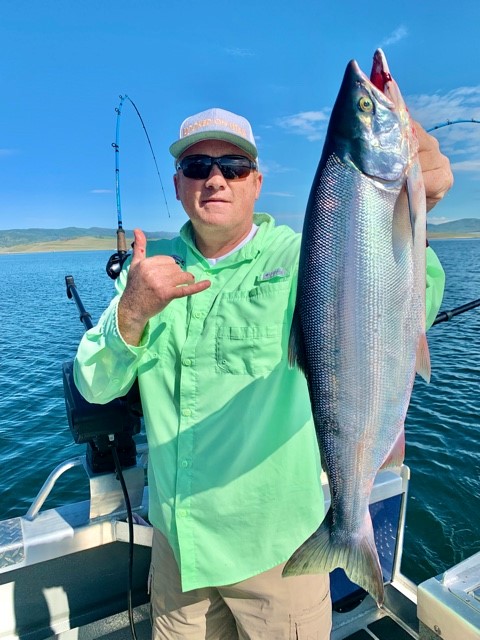 Gary Winterton showing off a massive pre-spawn kokanee